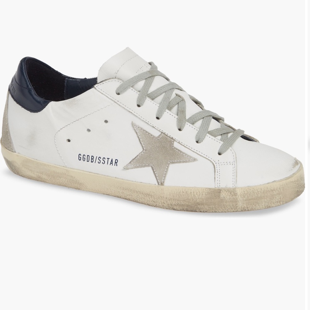 Golden Goose Super-Star Low Top Sneaker Women’s in White Ice Night Blue